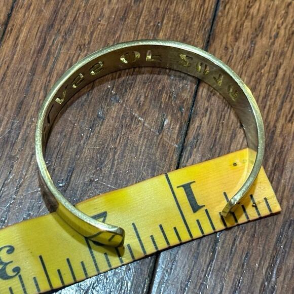 Rustic Cuff Gold-Tone Class of 2016 Cut-Out Cuff Bracelet Grad Gift Preowned - Picture 3 of 15